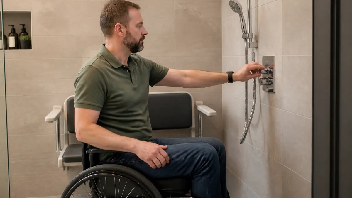 Hauteur du robinet dans une douche PMR : la bonne cote