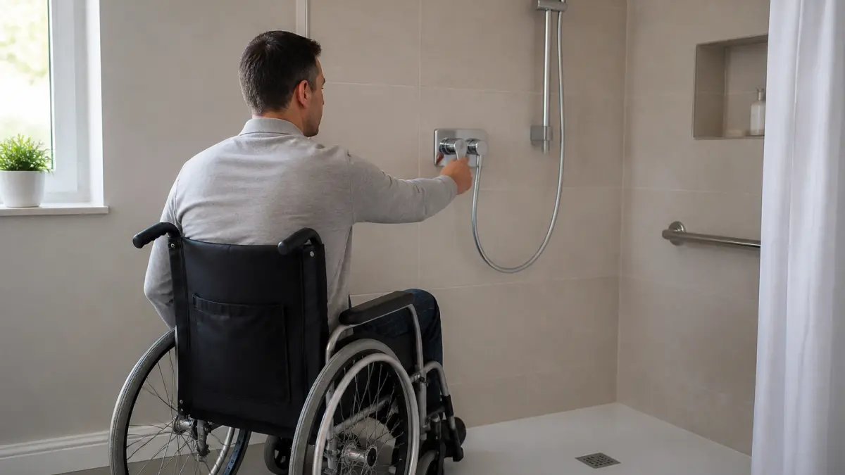 Hauteur du robinet dans une douche PMR : la bonne cote