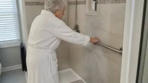 Barre de maintien de douche PMR : norme et pose